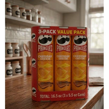(3 pack) Pringles Cheddar Cheese Potato Crisps Chips, Lunch Snacks, 5.5 oz