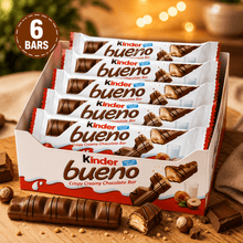 Kinder Bueno Milk Chocolate Bar with Crispy Wafer and Hazelnut Cream