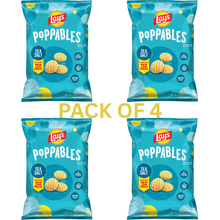 Lay’s Poppables Sea Salt Potato Snacks, 20 oz Bags (Pack of 4), Light & Crispy Bite-Sized Snack Chips