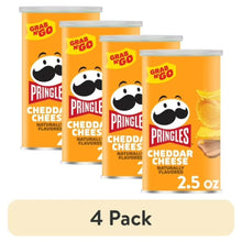 4 pack Pringles Cheddar Cheese Potato Crisps Chips, Lunch Snacks, 2.5 oz Canister