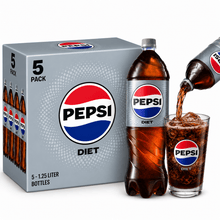 Diet Pepsi Cola Soda Pop, 1.25 Liter Bottle ( 5 packs )