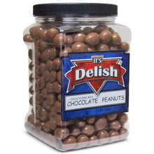 Gourmet Milk Chocolate Covered Peanuts by Its Delish - 3LBS Jumbo Reusable Container - Premium Kosher Dairy Chocolate Coated Peanuts