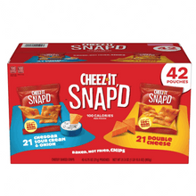 Cheez-It Snap’d Baked Snack Chips Variety Pack, 0.75 oz x 42 Packs, Thin Crispy Cheesy Crackers, Individually Packed Snacks for Lunch, School, Office, Travel & Parties