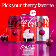 2 PACK Coca-Cola Cherry Soda Pop Bottle, 20 fl oz
