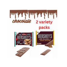 HERSHEY'S Milk Chocolate Candy Bar 2-Variety Pack, Milk Chocolate & Milk Chocolate with Whole Almonds, Individually Wrapped, 1.45 oz & 1.55 oz, 12 Bars Total
