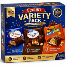 3 Count Chocolate Candy Variety Pack – Milk Chocolate Fluffy Nougat, Peanut Caramel & Nougat Bar and Fast Break King Size – Assorted Chocolate Treats for Snacking, Sharing & On-the-Go