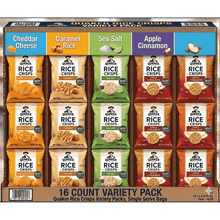 Quaker Rice Crisps Variety Pack, 36 pk – Light & Crunchy Whole Grain Rice Snacks, Assorted Flavors, Individually Wrapped Healthy Snack Packs, Gluten-Free On-the-Go Chips Alternative, Lunchbox & Office Favorite