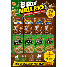 8-Pack Kellogg's Cereal Variety Pack – 4 Apple Jacks + 4 Cocoa Krispies Single Serve Boxes