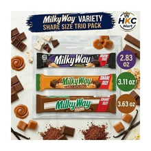 Milky Way Chocolate Bar 3 Variety Pack – Original Milk Chocolate, All Caramel & Midnight Dark Chocolate Candy Bars Assortment, Share Size Pack, Net Weight 9.57 oz
