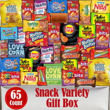 Snack Box For Adults Variety Pack-65 Count-Snack and Candy Gift Basket, Care Package with Assorted Individually Wrapped Snacks and Candies, for Adults, Kids, College Students, Road Trips, Office Snacks