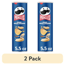 2 Pack Pringles Sharp White Cheddar Potato Crisps, Lunch Snacks, 5.5 oz Canister (2 Count)