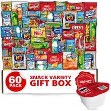 Variety Snack Box for Adults - 60 Count Care Package for Kids, College Students, and Office - Assorted Chips and Treats in a Beautiful Gift Box