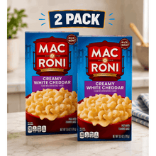 2 PACK Mac A Roni Pasta Mix with Creamy White Cheddar Cheese Sauce, 5.9 oz