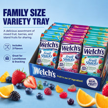 Welch's Fruit Snacks Mixed Variety Pack (2.25 oz): Includes Mixed Fruit, Berries 'n Cherries, and Tropical Fruit flavors. Individually packaged fruit-flavored snacks. Fat-free, gluten-free, rich in vitamins