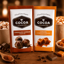 Cocoa Classics Hot Chocolate Variety Pack, Caramel & Chocolate Supreme Cocoa Mix, Just Add Hot Water, Gluten Free