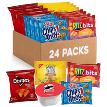 24 Count Assorted Snack Packs - Mini Chips Ahoy!, Ritz Bits Cheese Crackers, Nutter Butter Bites, and Mini Nilla Wafers - 1 oz Individual Snack Bags for Kids, Lunches, and On-the-Go Snacking