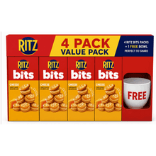 Cheese Filled Sandwich Crackers, Bite Size Snack Crackers, 8.8 oz Packs, 4 Pack Crunchy Snack Bundle