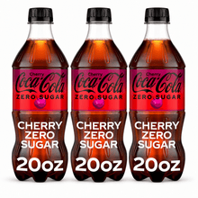Cherry Zero Sugar Soda, 20 oz Bottles, Pack of 3