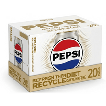 20 count Cans of Diet Pepsi Cola Caffeine Free Soda Pop, 14 FL Oz