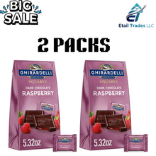 Dark Chocolate Raspberry Filled Candy Squares 5.32 oz Bags –2 Pack (10.64 oz Total) Rich Chocolate with Fruity Center